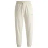 Hugo Boss Cotton-terry Tracksuit Bottoms With Logo Print In White