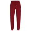 Hugo Boss Cotton-terry Tracksuit Bottoms With Metallic-effect Logo In Red