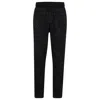 Hugo Boss Cotton Tracksuit Bottoms With Drawstring Waist And Monogram Jacquard In Grey