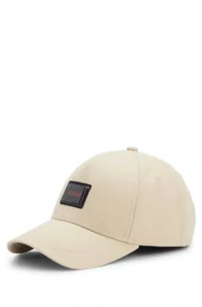 Hugo Cotton-twill Cap With Logo Patch In Neutral