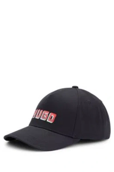 Hugo Boss Cotton-twill Five-panel Cap With Logo Detail In Black