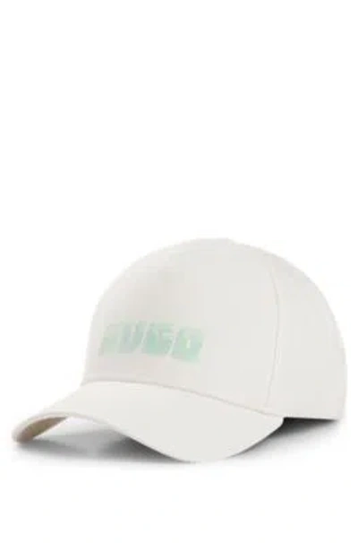 Hugo Cotton-twill Five-panel Cap With Logo Detail In White