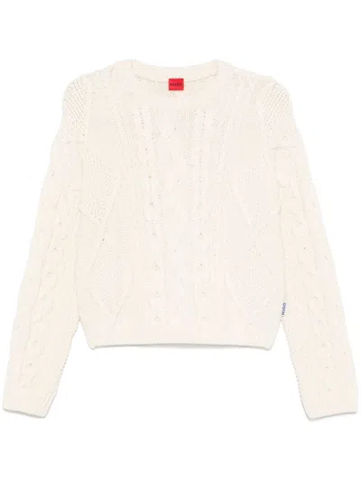 Hugo Boss Crew-neck Jumper In White