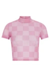Hugo Boss Cropped Top In Logo-print Stretch Mesh In Patterned
