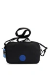 Hugo Boss Crossbody Bag With Smiley-face Logo Patch In Black
