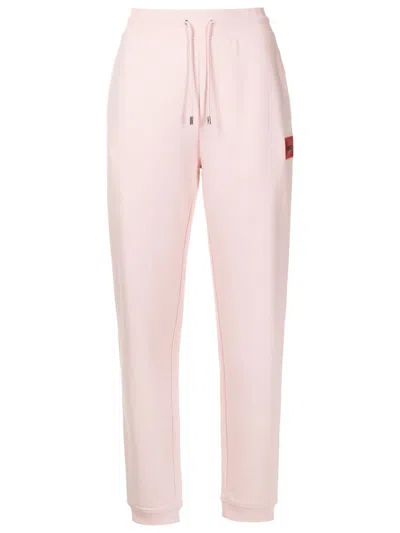 Hugo Boss Cuffed Logo-patch Track Pants In Pink