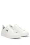 Hugo Boss Cupsole Trainers In Faux Leather With Logo Flag In White