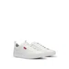 Hugo Boss Cupsole Trainers In Faux Leather With Logo Flag In White