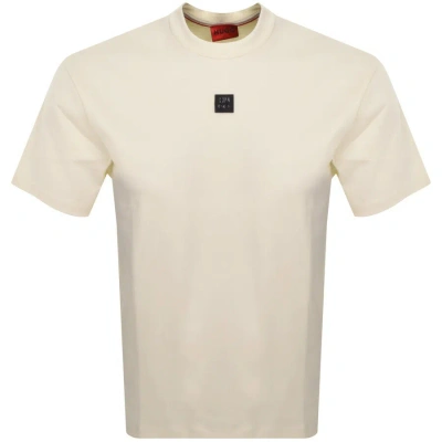 Hugo Dalile Crew Neck T Shirt Cream In White