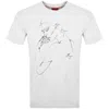 Hugo Boss Relaxed-fit T-shirt In Cotton Jersey With Face Print In White