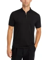 Hugo Boss Dekok Quarter Zip Short Sleeve Polo Shirt In Black