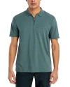 Hugo Boss Dekok Quarter Zip Short Sleeve Polo Shirt In Dark Green