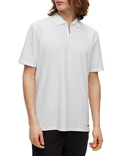 HUGO DEKOK QUARTER ZIP SHORT SLEEVE POLO SHIRT