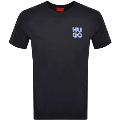 Hugo Dimoniti T Shirt Navy In Gray