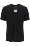 Hugo Cotton-jersey T-shirt With Logo Label In Black