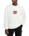 Hugo Boss Dlogonty Cotton Logo Embroidered Relaxed Fit Sweatshirt In Natural