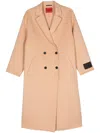 Hugo Boss Double-breasted Long Coat In Neutrals