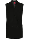 Hugo Boss Regular-fit Sleeveless Jacket With Double-breasted Front In Black