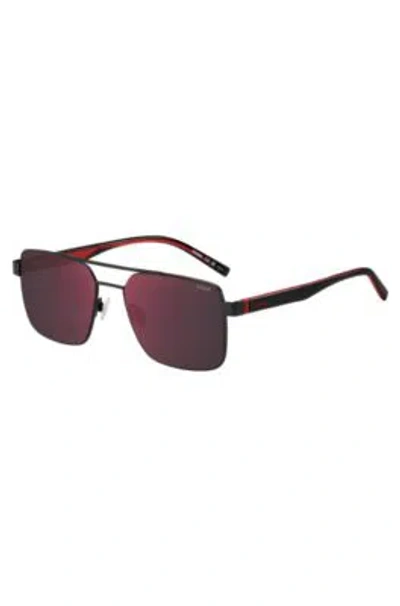 Hugo Boss Double-bridge Sunglasses In Black And Red Men's Eyewear In Assorted-pre-pack