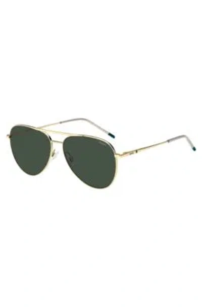 Hugo Boss Double-bridge Sunglasses In Gold-tone Metal Men's Eyewear In Assorted-pre-pack