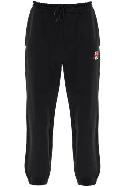 HUGO HUGO DOUBLE LOGO TERRY TRACKSUIT BOTTOMS