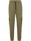 Hugo Boss Relaxed-fit Tracksuit Bottoms With Cargo Pockets In Green