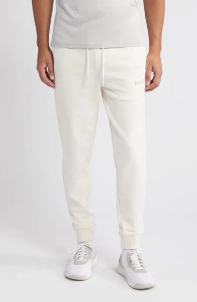 Hugo Boss Drochers Cotton French Terry Joggers In Open White