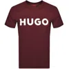 Hugo Boss Hugo Dulivio Crew Neck T Shirt Burgundy In Burgundy