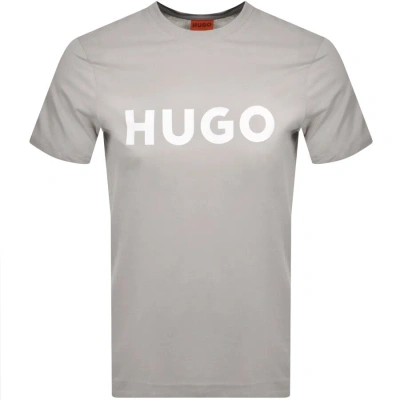 Hugo Dulivio Crew Neck T Shirt Grey In Gray