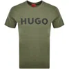 Hugo Boss Short-sleeved Round Collar T-shirt In Green