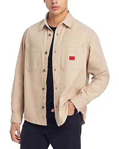 Hugo Boss Erato Canvas Overshirt In Open Beige