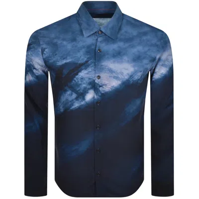 Hugo Ermo Long Sleeved Shirt Blue