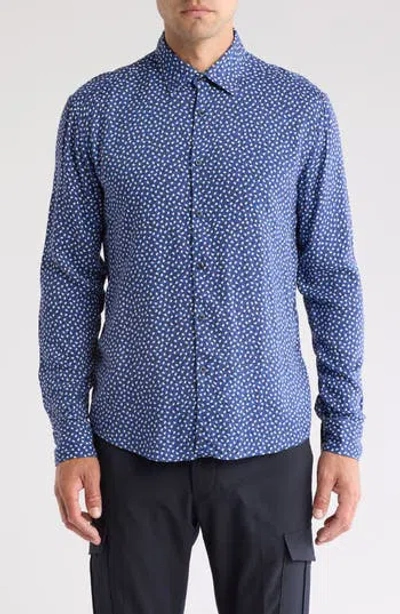 Hugo Boss Hugo Ermo Slim Fit Scatter Dot Button-up Shirt In Medium Blue