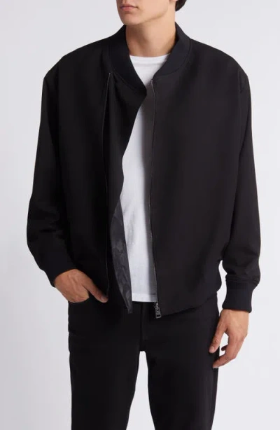 Hugo Boss Hugo Mens Black Contrasting-panelled Shell And Organic-cotton Filled Bomber Jacket