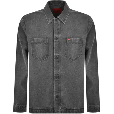 Hugo Boss Gray Relaxed-fit Denim Shirt In Grey