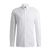 Hugo Boss Extra-slim-fit Cotton Shirt With Jacquard-woven Pattern In White