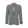 Hugo Boss Extra-slim-fit Jacket In Checked Super-flex Fabric In Grey