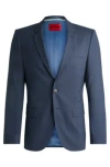 Hugo Boss Extra-slim-fit Jacket In Houndstooth Stretch Fabric In Dark Blue