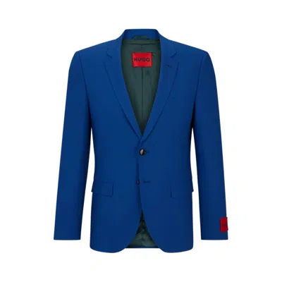 Hugo Extra-slim-fit Jacket In Performance-stretch Cloth In Blue