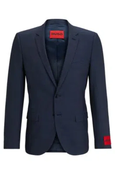 Hugo Boss Extra-slim-fit Jacket In Stretch Twill In Dark Blue