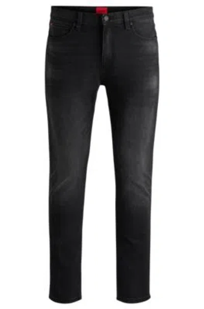 Hugo Extra-slim-fit Jeans In Black-black Stretch Denim