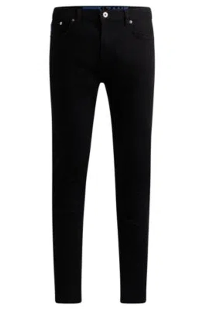 Hugo Extra-slim-fit Jeans In Black Stretch Denim