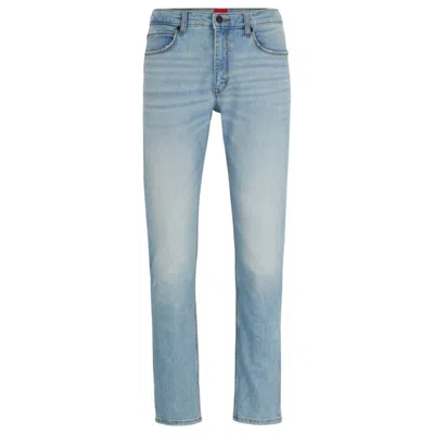 Hugo Extra-slim-fit Jeans In Blue Stretch Denim In Light Blue