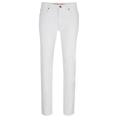 Hugo Boss Extra-slim-fit Jeans In White Comfort-stretch Denim