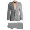 Hugo Boss Extra-slim-fit Suit In Houndstooth Performance-stretch Fabric In Grey