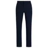 Hugo Boss Extra-slim-fit Trousers In Checked Performance-stretch Twill In Blue