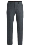 Hugo Boss Extra-slim-fit Trousers In Checked Stretch Fabric In Dark Blue