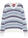 Hugo Boss Fair Isle Intarsia Sweater In White
