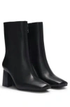 Hugo Boss Faux-leather Ankle Boots With Block Heel In Black