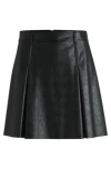 Hugo Boss Faux-leather Mini Skirt With Embossed Houndstooth In Patterned